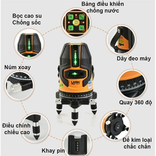 Máy Cân Bằng Laisai LSG686SPD 5 tia xanh